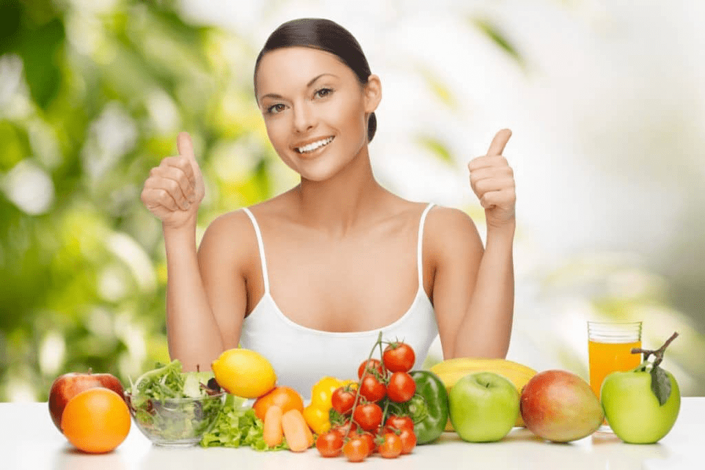bungbuahan sareng sayuran dina diet
